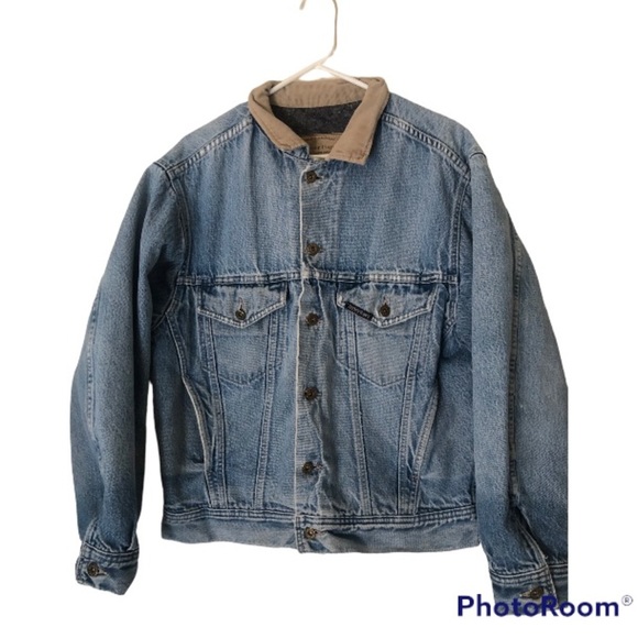 Denver Hayes Blue Denim Jacket with Tan Collar - Picture 1 of 10